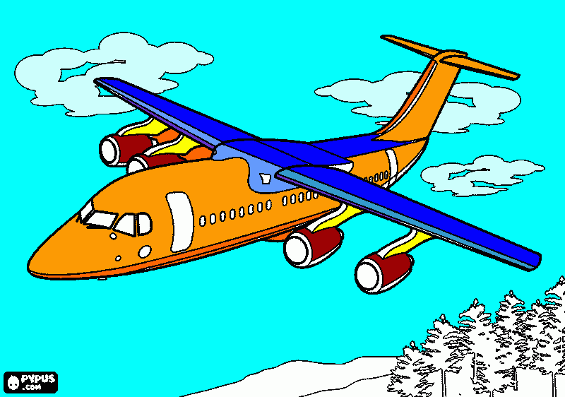 Avião pra viajar com mamãe e papai para colorir e imprimir
