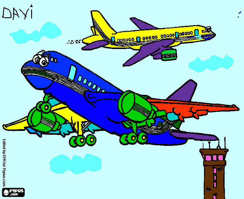 aviões do Davi para colorir e imprimir