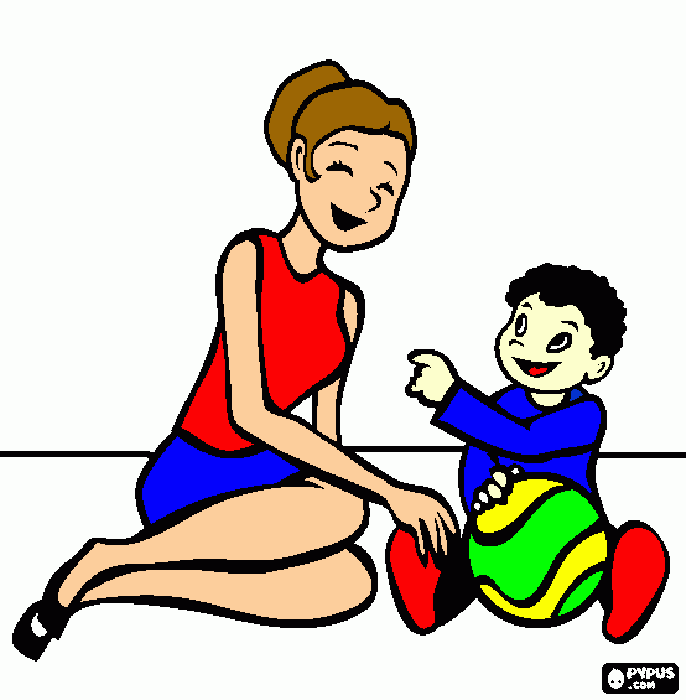 baba com crianca para colorir e imprimir