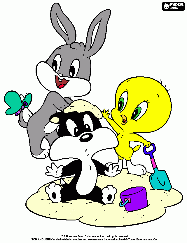 baby looney tunes em cores vivas para colorir e imprimir