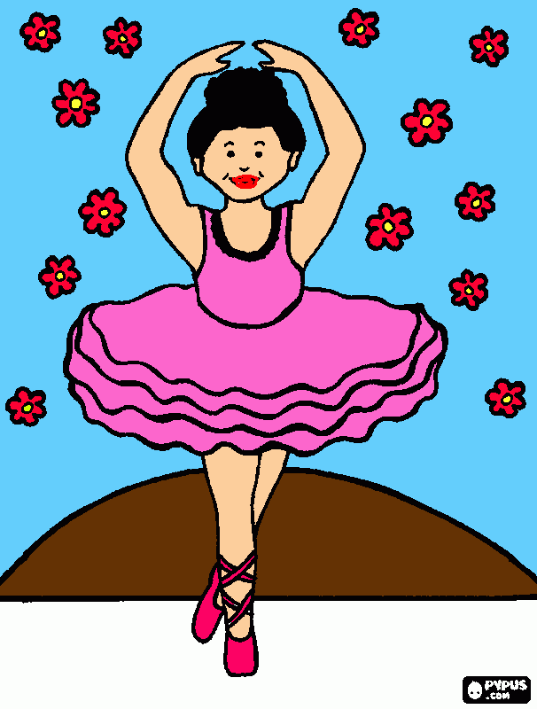 Bailarina Bonita SQN para colorir e imprimir