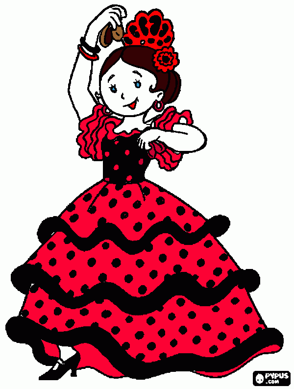 bailarina espanhola para colorir e imprimir