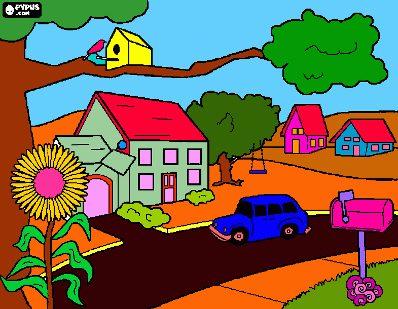 Bairro paraiso para colorir e imprimir