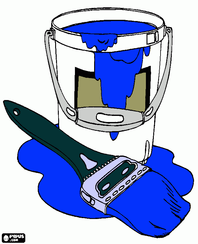 Balde azul para colorir e imprimir