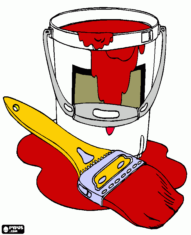 Balde vermelho para colorir e imprimir