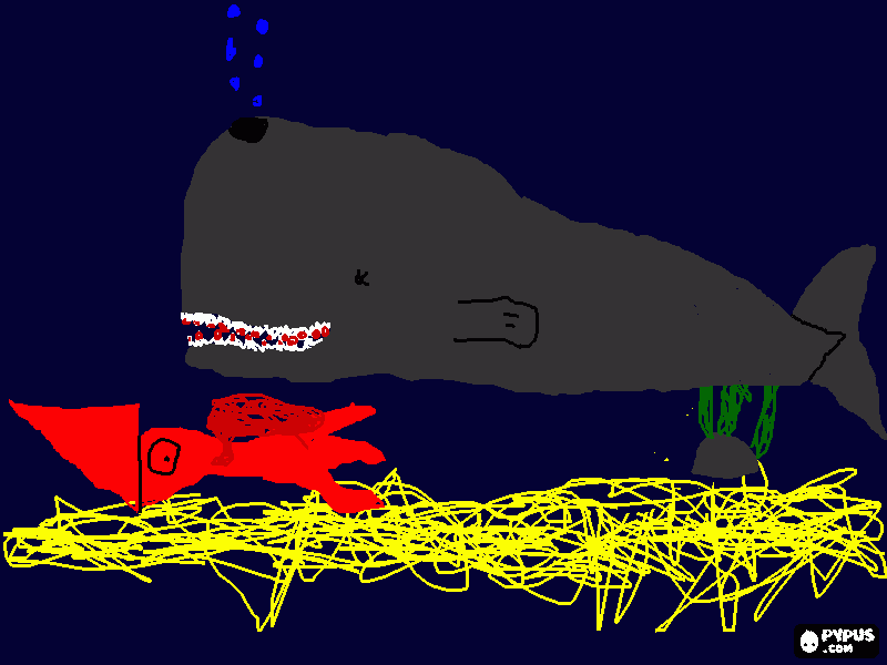 Baleia Cachalote alimentando-se para colorir e imprimir