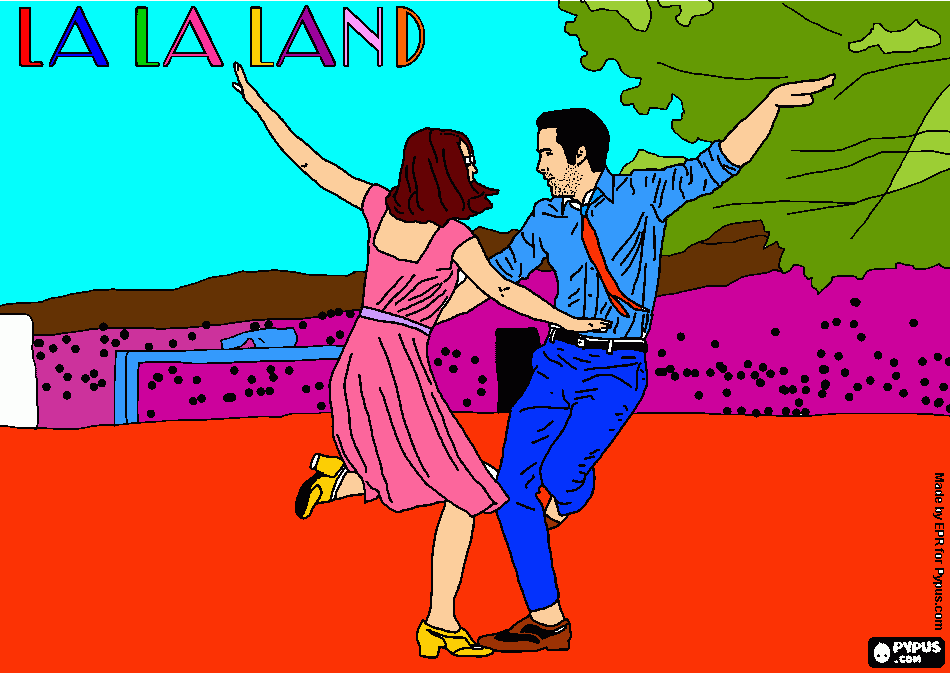 ballet La La Land para colorir e imprimir