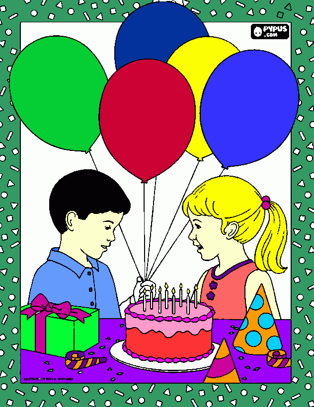 balão de niver para colorir e imprimir