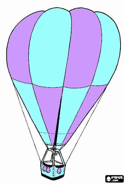 balão violeta e azul claro para colorir e imprimir