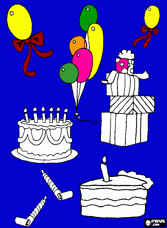 balões de aniversário para colorir e imprimir