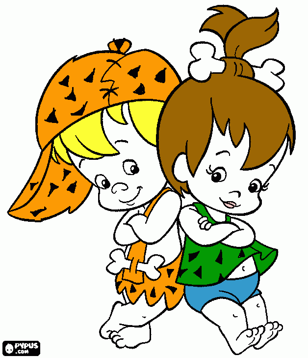 Bambam e Pedrita para colorir e imprimir