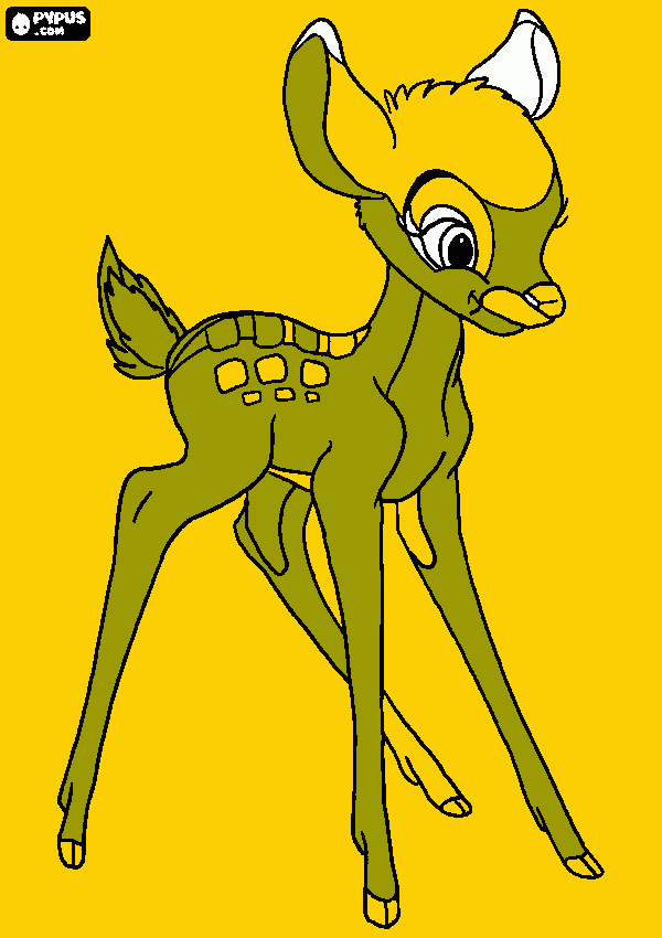 BANBI O PEQUENO VEADO para colorir e imprimir