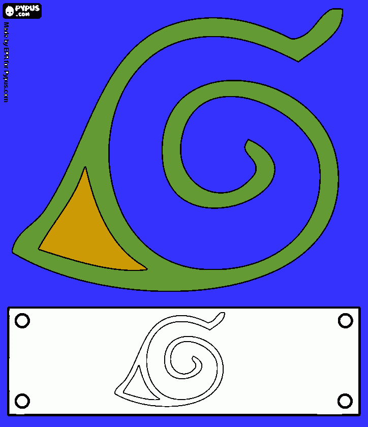Bandana De Konoha para colorir e imprimir