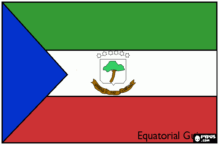 bandeira (guiné equatorial para colorir e imprimir