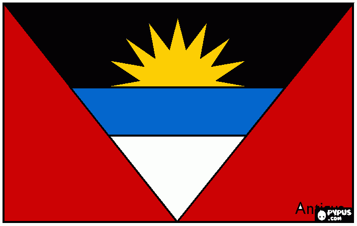 Bandeira Antígua e Barbuda para colorir e imprimir