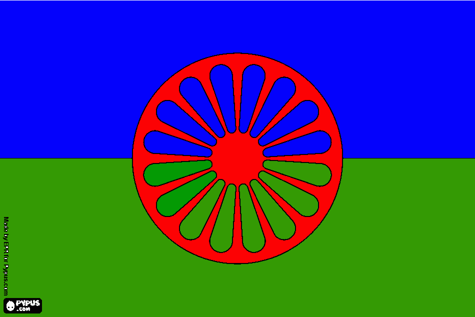 bandeira cigana  para colorir e imprimir