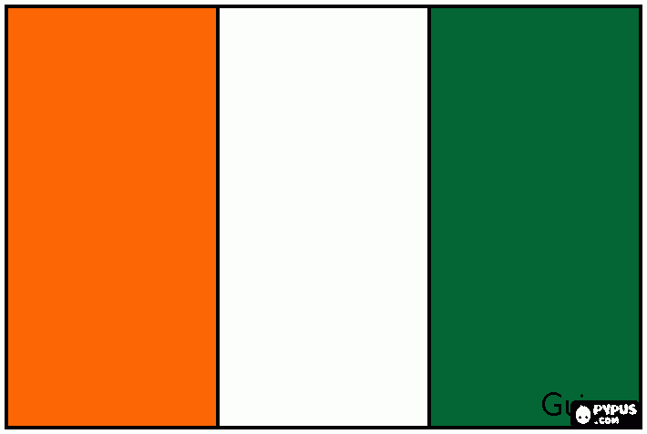 bandeira COSTA DO MARFIM para colorir e imprimir