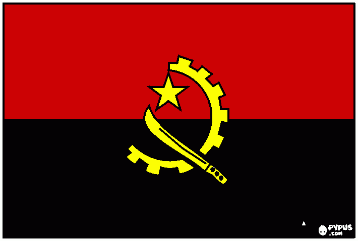 Bandeira  da Angola para colorir e imprimir