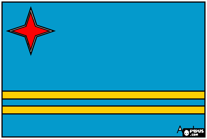Bandeira da Aruba para colorir e imprimir