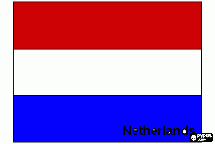 Bandeira da Holanda para colorir e imprimir