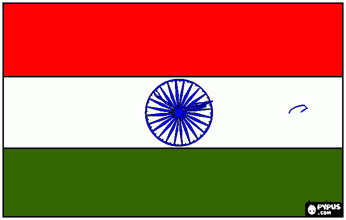 bandeira da india para colorir e imprimir