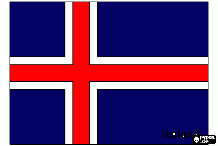 bandeira da islandia para colorir e imprimir