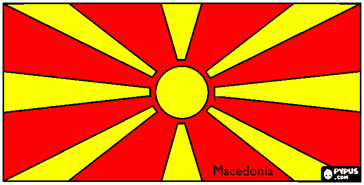 bandeira da macedonia para colorir e imprimir