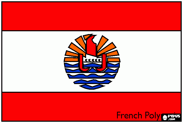 bandeira da polinésia francesa para colorir e imprimir