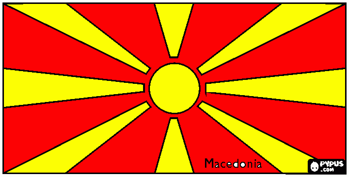 Bandeira da republica da macedonia para colorir e imprimir