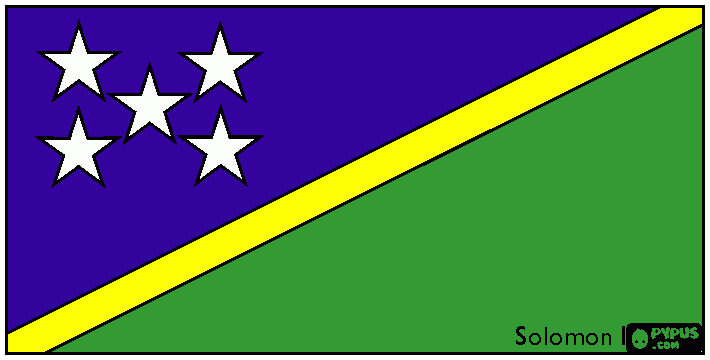 bandeira das ilhas salomao para colorir e imprimir