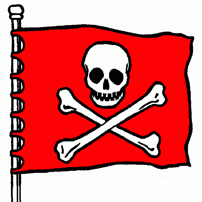 bandeira de pirata para colorir e imprimir