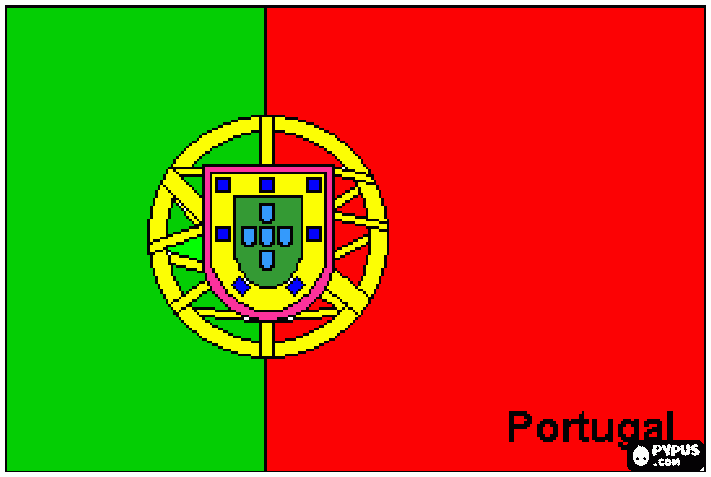 bandeira de portugual para colorir e imprimir