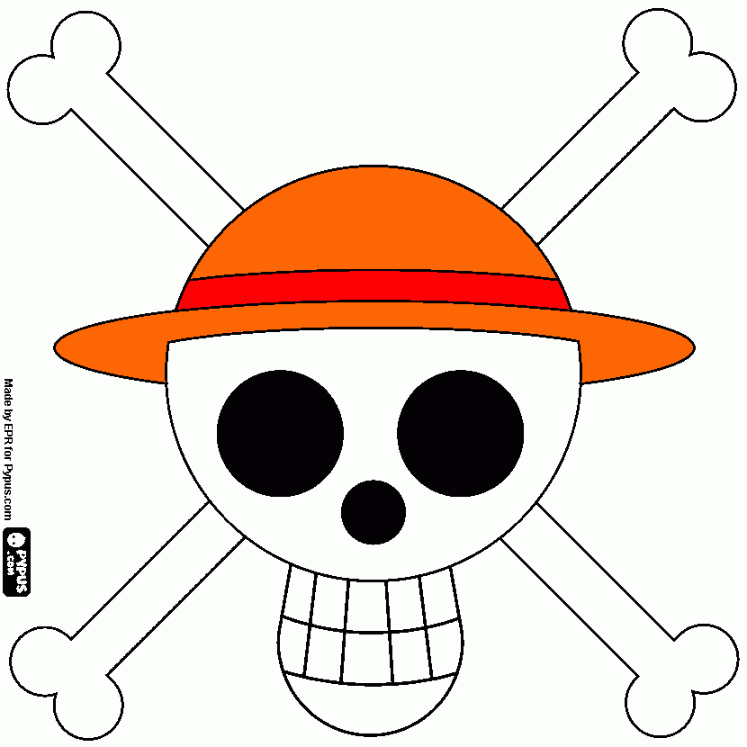 bandeira do luffy para colorir e imprimir