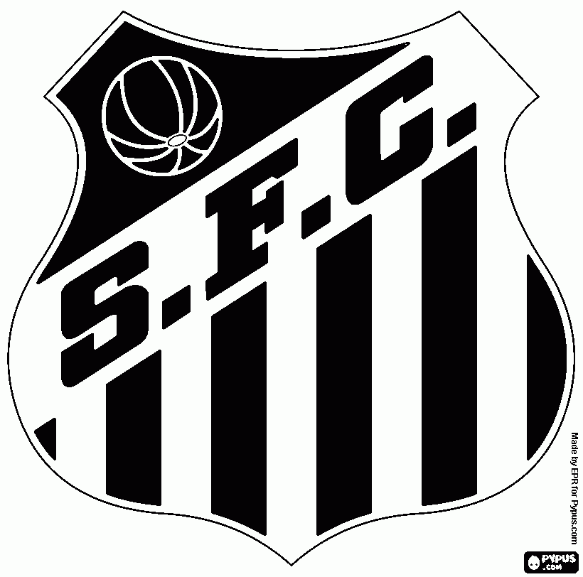 Bandeira do Santos para colorir e imprimir