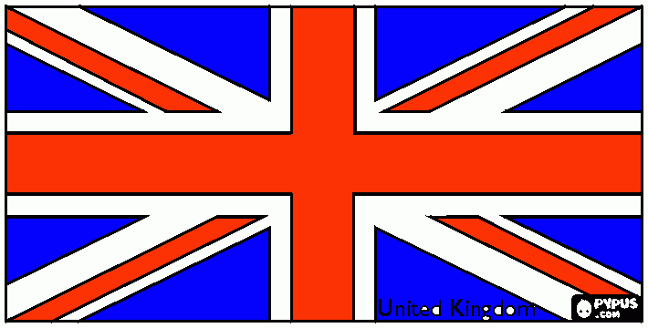 Bandeira UK para colorir e imprimir