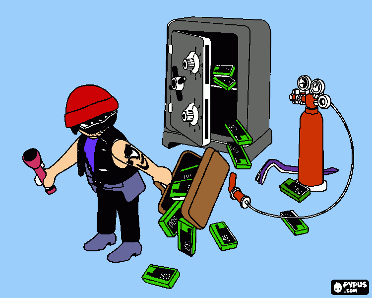 Bandido playmobil para colorir e imprimir