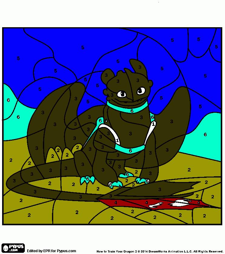 Banguela, o dragão de Soluço para colorir e imprimir