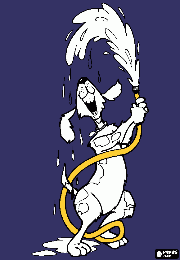 Banho de Mangueira para colorir e imprimir