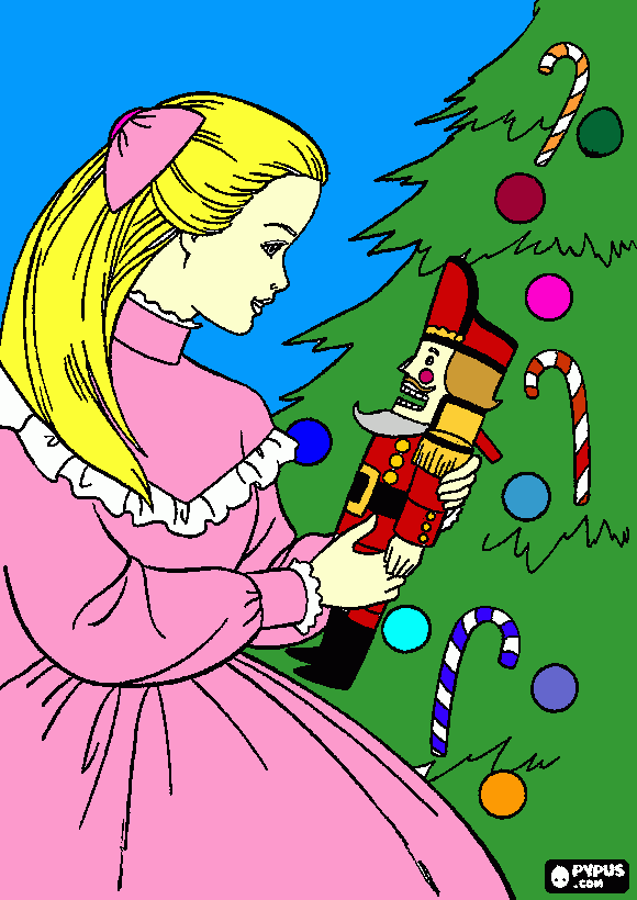 Barbie no Natal para colorir e imprimir