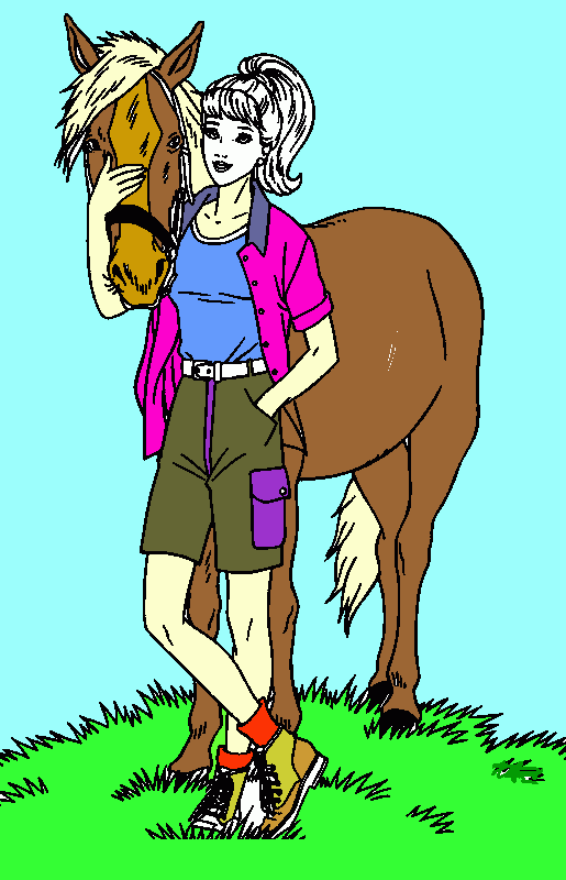 barby e cavalo para colorir e imprimir
