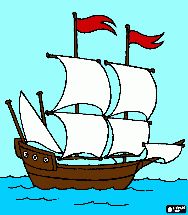 BARCO COLORIDO 2 CORRETO para colorir e imprimir