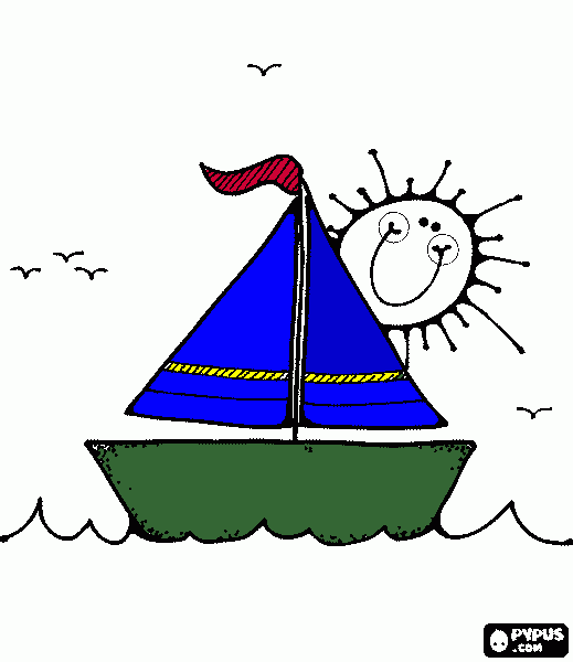 barco menino para colorir e imprimir