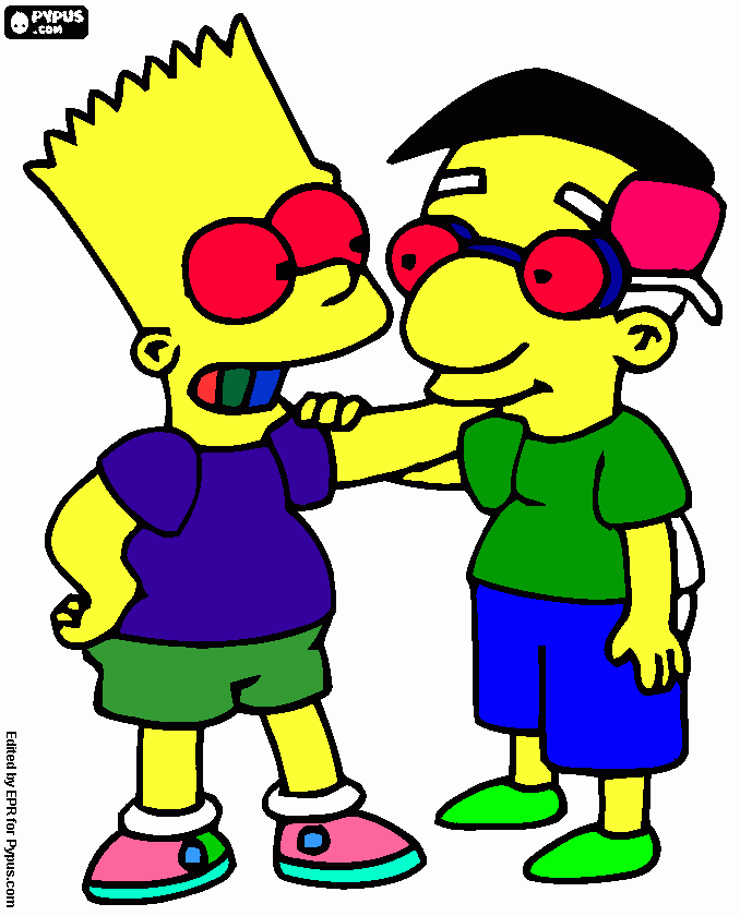bart com milrause para colorir e imprimir