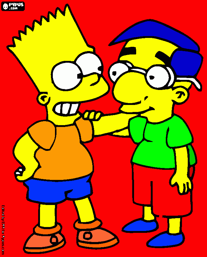 bart e mil house para colorir e imprimir