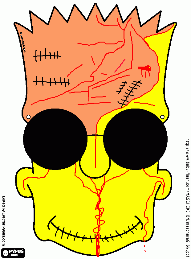 bart,o briguento para colorir e imprimir
