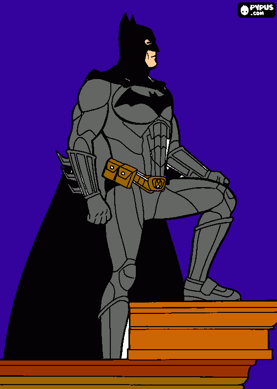 batmam no topo de um predio para colorir e imprimir