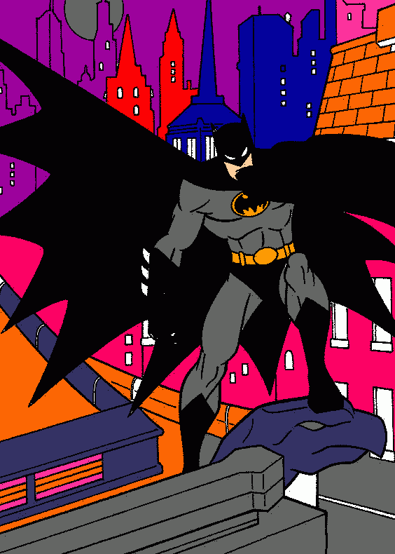 batman em gotham-city para colorir e imprimir