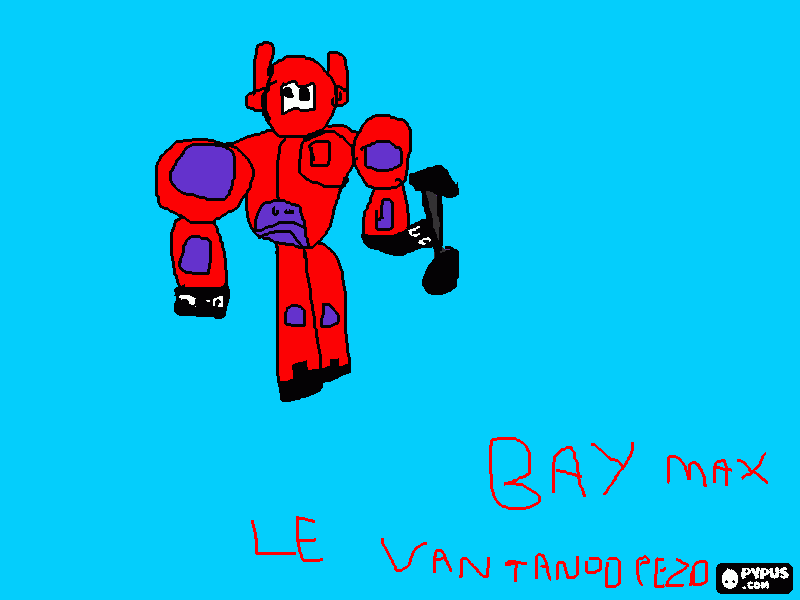 bay max levantando pezo para colorir e imprimir