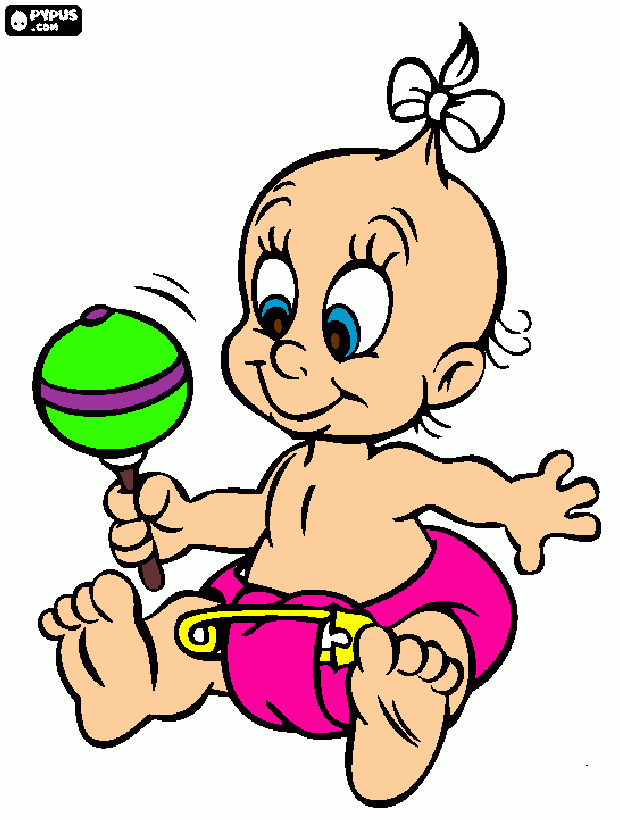 bebe brincando para colorir e imprimir