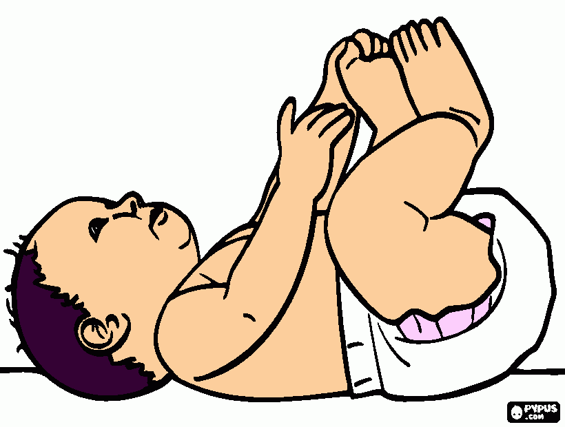 bebe com fralda para colorir e imprimir